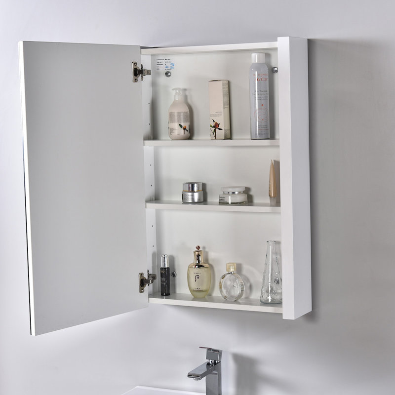 Ensemble de meuble-lavabo pour salle de bain simple 25 po avec miroir Artemis, Blanc lustré