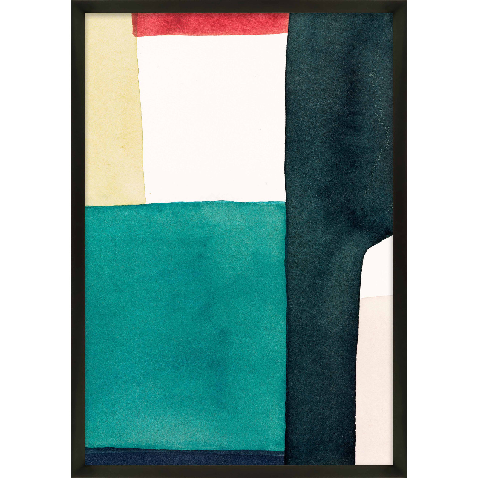 Layers Of Indigo by Julia Balfour, 38" H x 26.5" W x 1.25" D, Black Picture Framed Paper