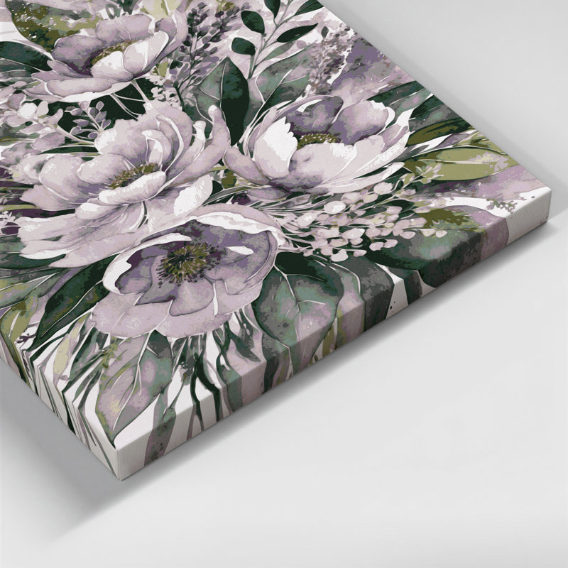 «Watercolor Floral», art mural sur toile beige 17, H 12 po x l 18 po