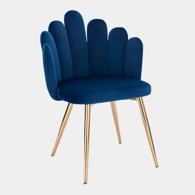 Chaise de salle à manger en velours Jerick