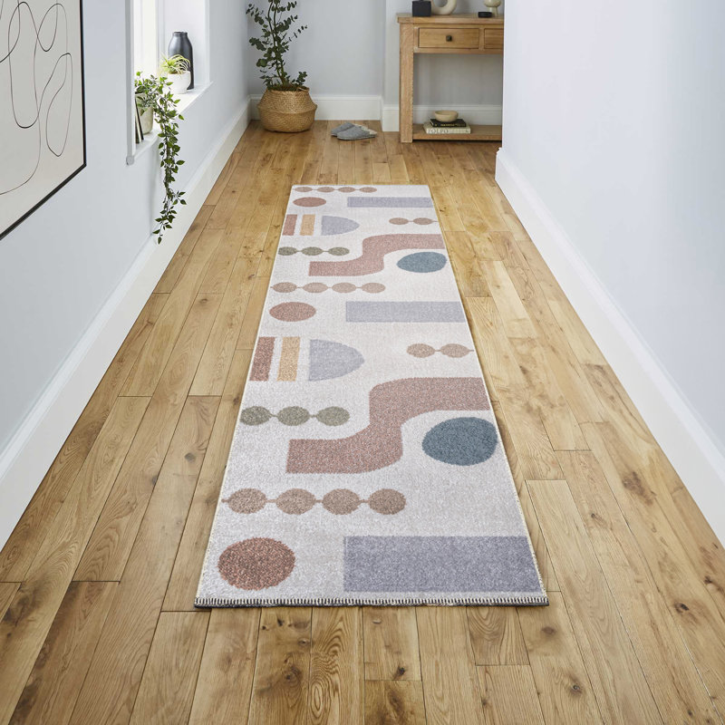Tapis crème / multicolore Kenye, Tapis de couloir 2 pi x 7 pi 10 po
