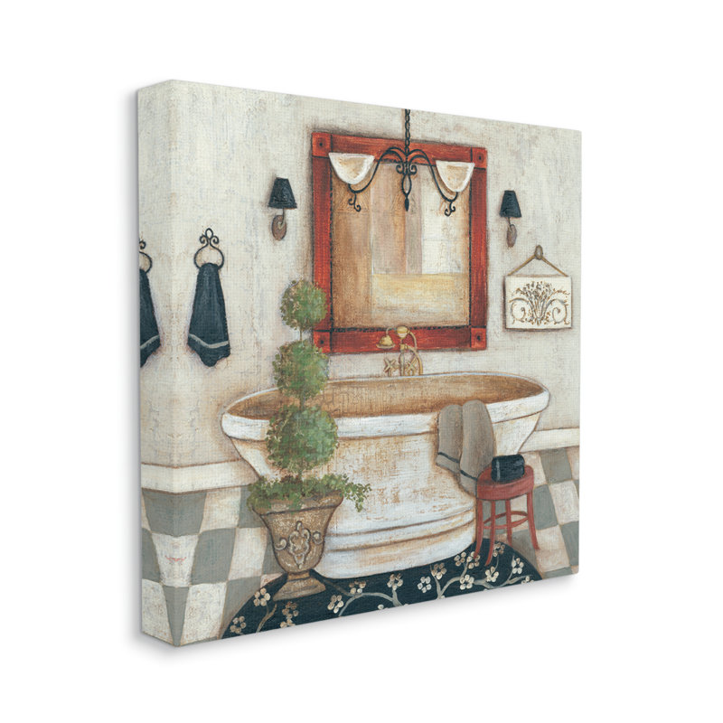 Chic chic pour salle de bain, Toile tendue, H 36 po x l 36 po x P 1,5 po