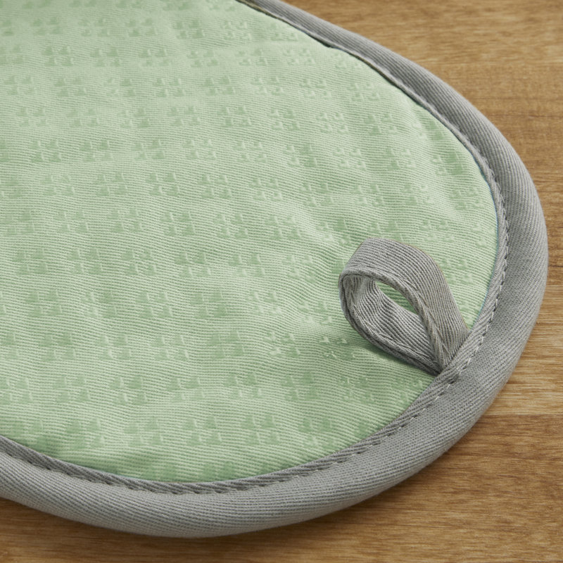 Pistachio Silicone and Cotton 2-Piece Pot Holder Set