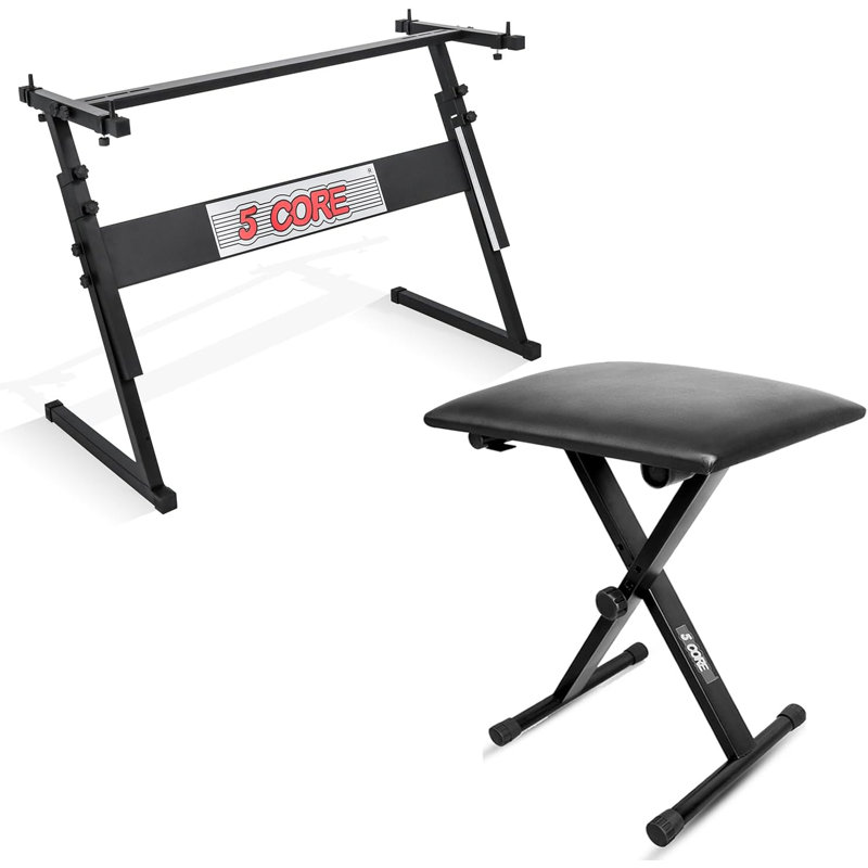 Support pour clavier 5 cordes réglable, Noir