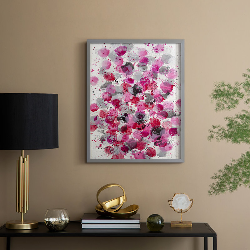 Reproduction encadrée bouquet - bois massif, Gris, H 30 po x l 24 po