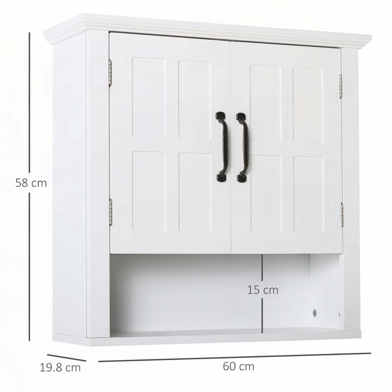 Armoire à pharmacie murale avec tablette ouverte et tablette réglable