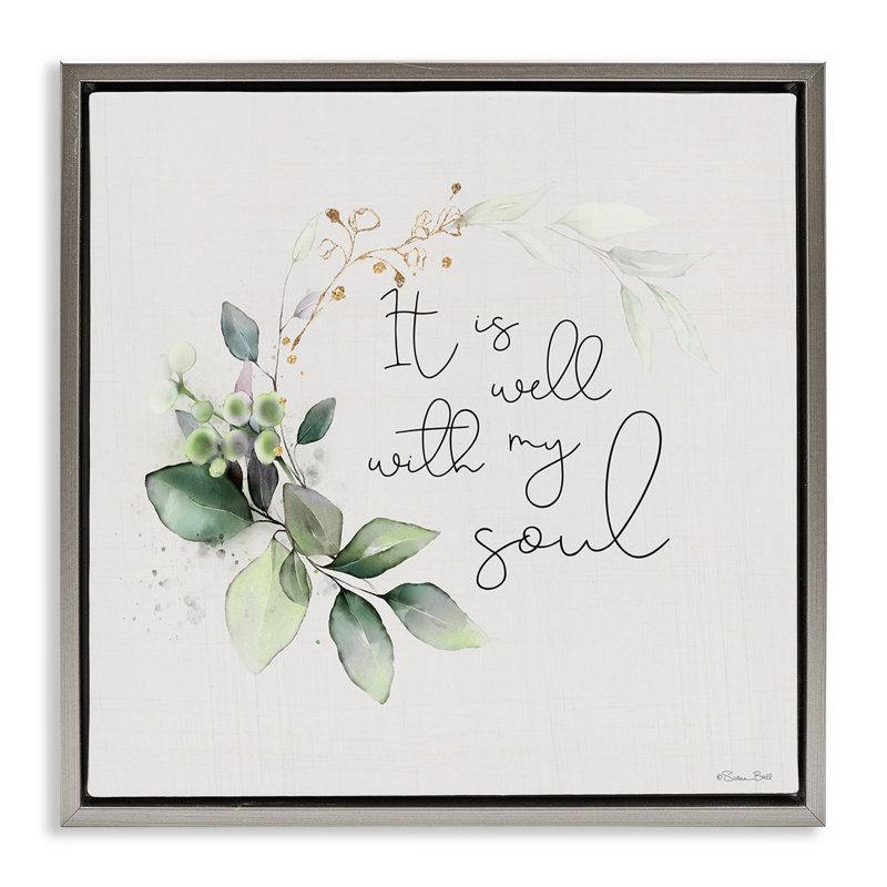 «Well With My Soul», art mural encadré par Susan Ball, Cadre flottant gris lustré, H 25 po x l 25 po