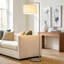 Lampe sur pied à DEL 60 po avec abat-jour tambour en tissu blanc Montage Modern, ampoule incluse-266565200-183064411