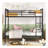 Full XL Over Queen Metal Bunk Bed, Black