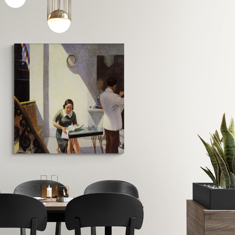 Barber Shop by Edward Hopper - Wrapped Canvas Art Prints, 97 cm H x 97 cm W
