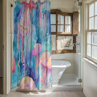 Nautical Jellyfish Art - 1 Piece Standard Shower Curtain
