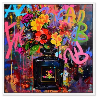 Graffiti Floral Perfume II Canvas Graffiti Art by Art Remedy