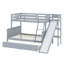 Lit superposé avec tiroirs, glissade, tablettes, échelle-901639377