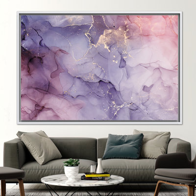 Abstract Marble Art Canvas - Modern Shimmery Wall Decor with Alcohol Ink