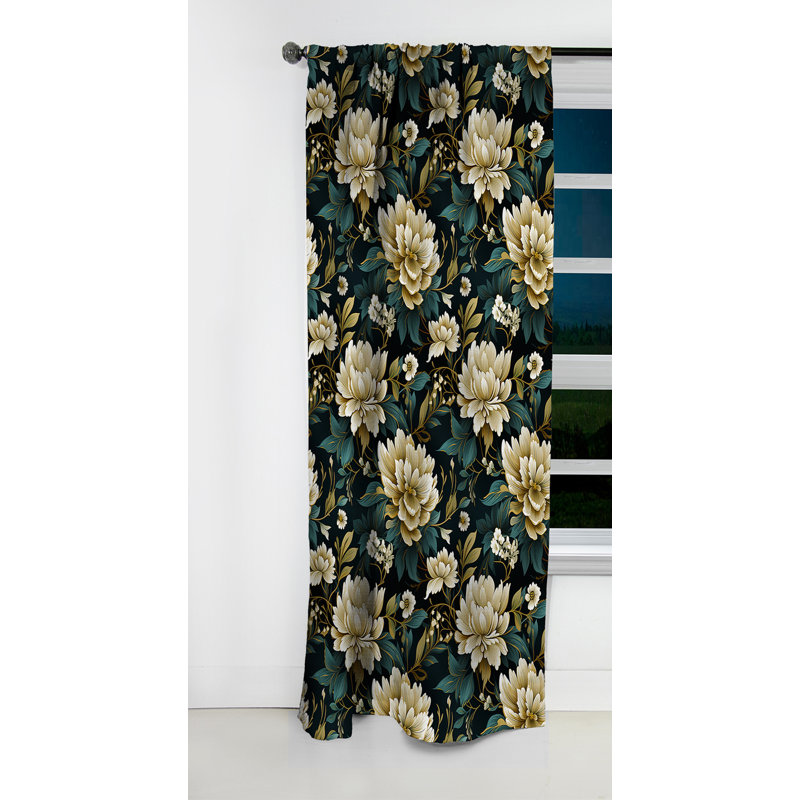 Green Tones Zen Damask Harmony - Damask Curtain - Blackout Damask Curtain - 1 Panels, 52" W x 84" L
