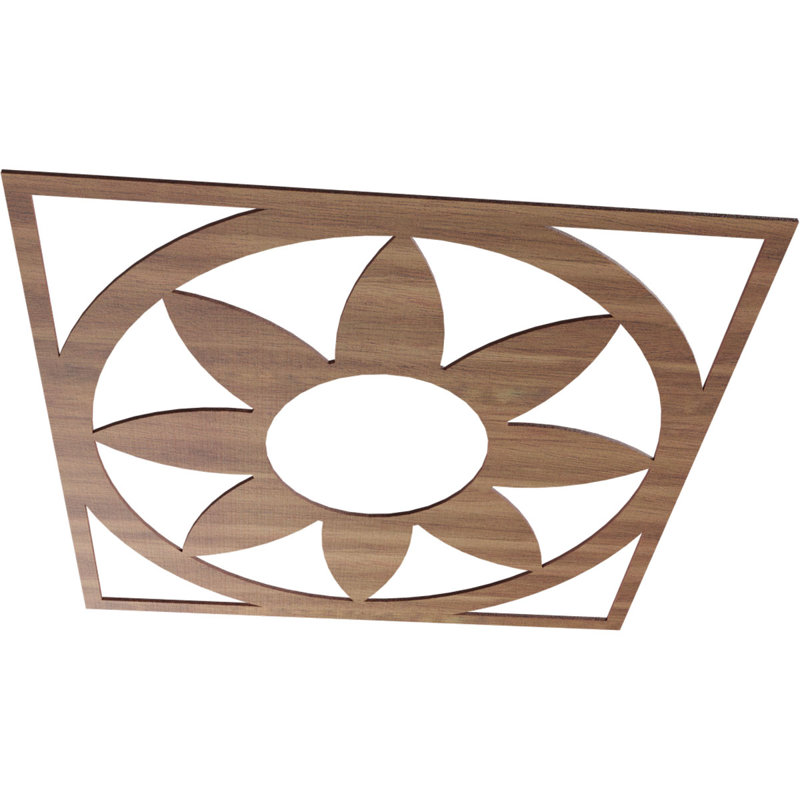 Médaillon de plafond en bois Blume, Noyer, H 34 po x l 34 po x P 0,38 po