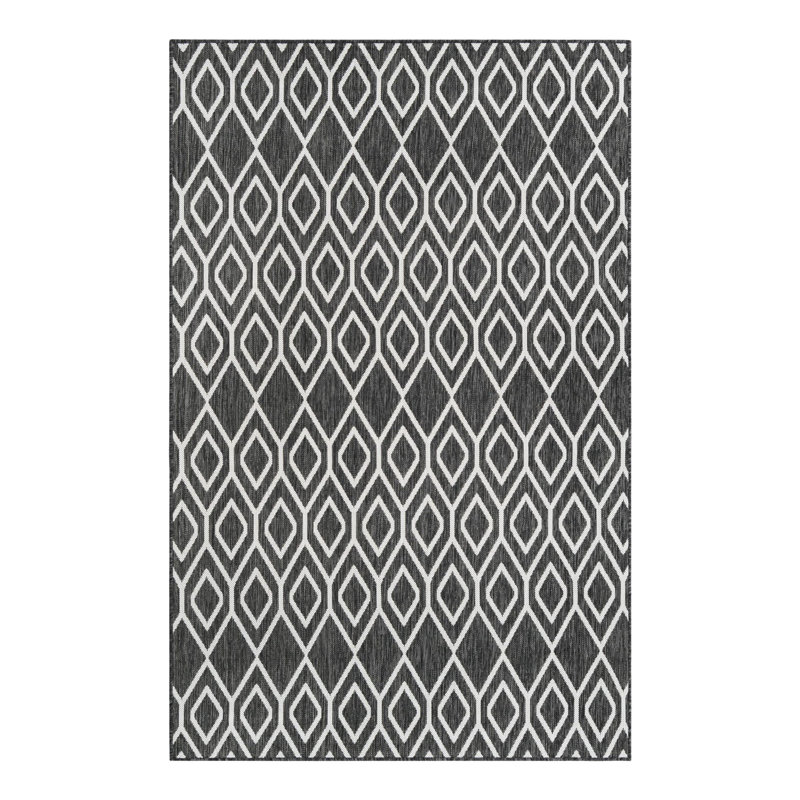 Tapis intérieur / extérieur Turks and Caicos, Noir, Rectangle 5 pi 3 po x 8 pi