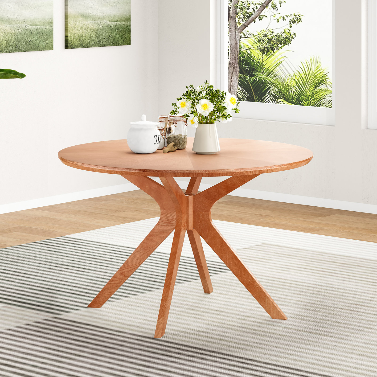 Bergmans 47.2 " Dining Table, Honey Top/Honey Base