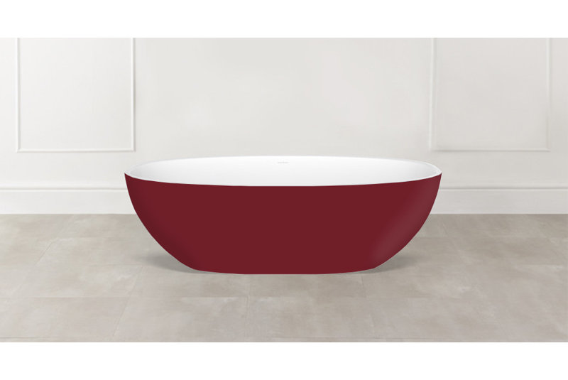 Ios 59.5 in. L Freestanding Soaking Tub, Ruby Red