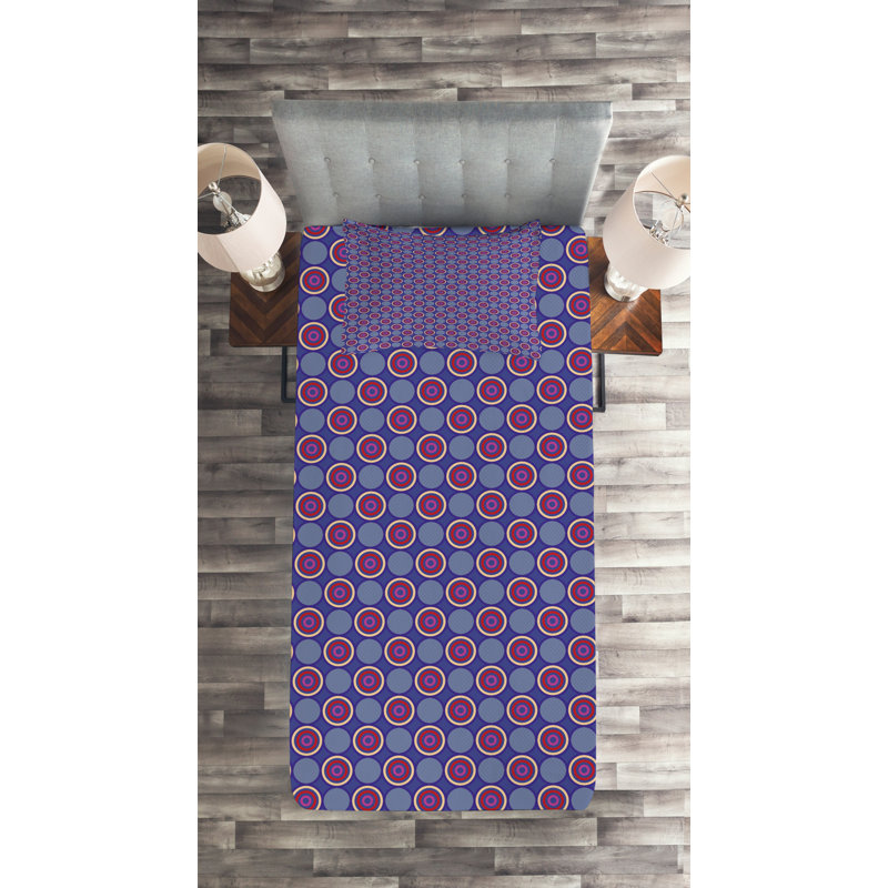 Modern & Contemporary Polyester Paisley Coverlet, Twin Bedspread + 1 Sham