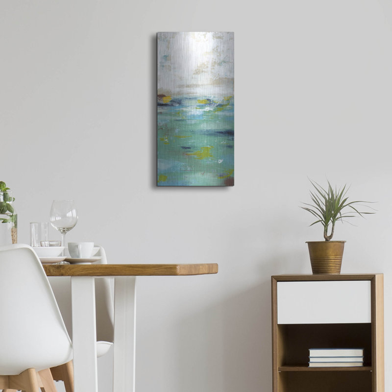 «Topaz Mire I» par Grace Popp, verre d'art mural en métal, H 24 po x l 12 po