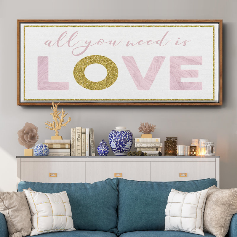 «All You Need is Love», toile encadrée, H 20 po x l 50 po