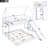 Twin Over Full House Bunk Bed With Slide And Built-In Ladder, Full-Length Guardrail