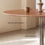 Table de salle à manger ronde en acier inoxydable avec bois massif-847358670
