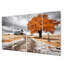 «Farmhouse Orange and Gray Harmony» - ensemble d'art mural en métal Farm