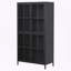 Premium Black Metal Storage Cabinet with Tempered Glass Doors