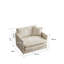 Fauteuils hauts en chenille (de 2), revêtement beige, base en bois, fauteuil d'appoint deux de relaxation pour salon, structure solide et solide, relaxant avec coussin
