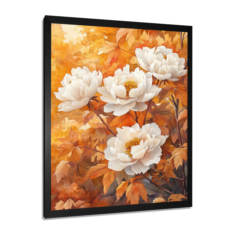 Bodiam - impressions sur toile florales, H 20 po x l 12 po, Reproduction encadrée d'une seule photo, Noir, noir, noir, noir