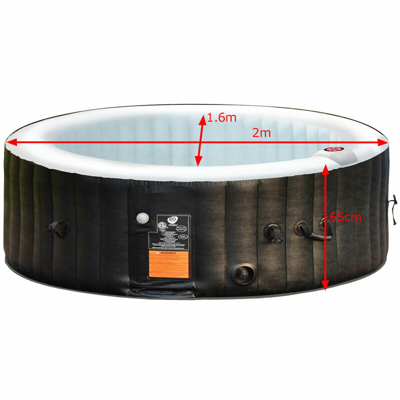 Freeport Park Cassian Vinyl Round Plug and Play Hot Tub