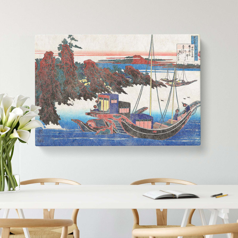 Boat at Sunset by Katsushika Hokusai - Wrapped Canvas, 40cm H x 60cm W x 3cm D