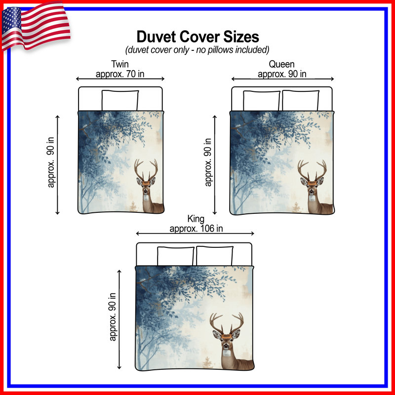 Housses de couette Forest Deer Family, Lit simple