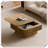 Square Coffee Table With Storage Solid Wood Veneered Modern Accent Tea Table-875648340