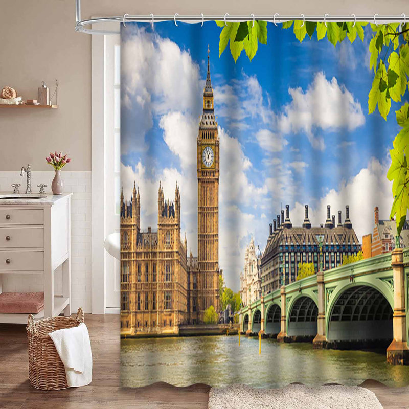 Big Summer London Spring River Thames City Cityscape Tower avec 12 crochets, L 72 po x l 84 po