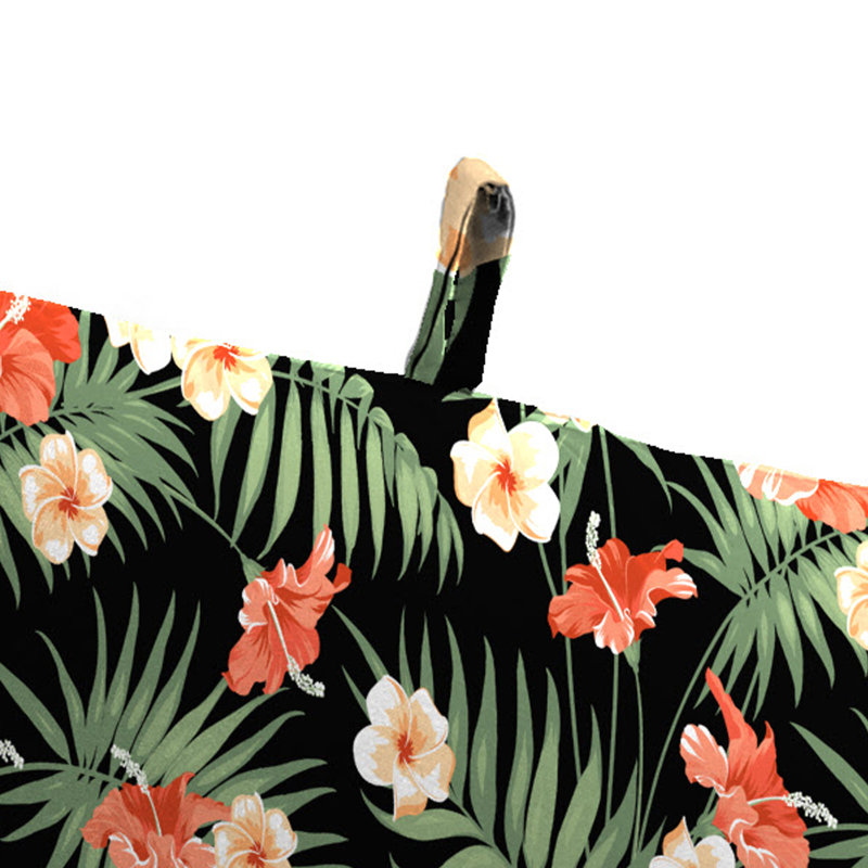 21" x 43" Outdoor Chair Cushion with Ties and Loop, Black Floral