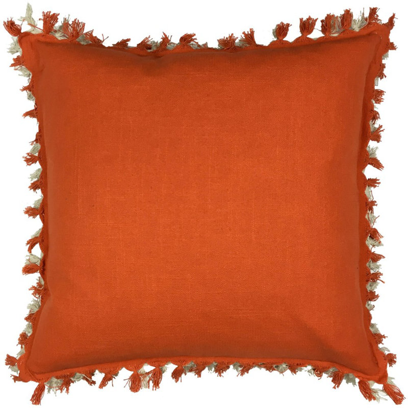 Housse et insert de coussin carré 100% coton, Rouille