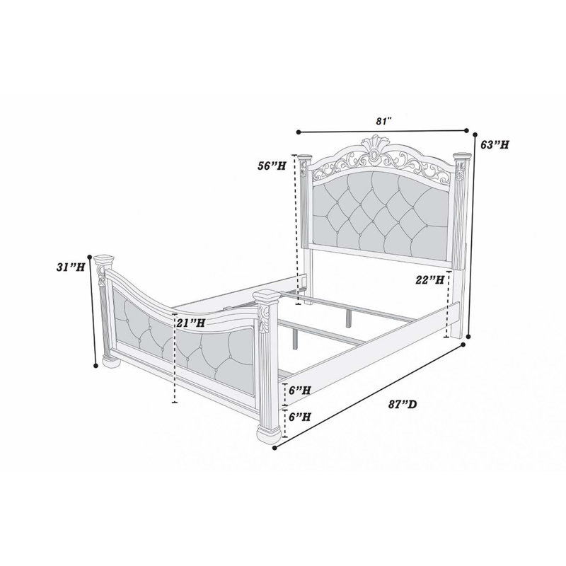 Lit formel traditionnel 1pc, King, Cherry