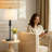 Augrave 28" Modern Black Metal Table Lamp with USB Port and Empire Shade-1690626293