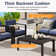 DKX201020311 5 - Person Sofa Seating Group with Cushions and Fire Pit Table
