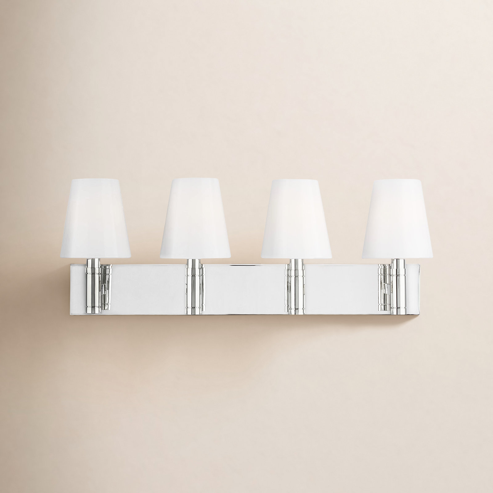 4 Light Dimmable Vanity Light, Polished Nickel