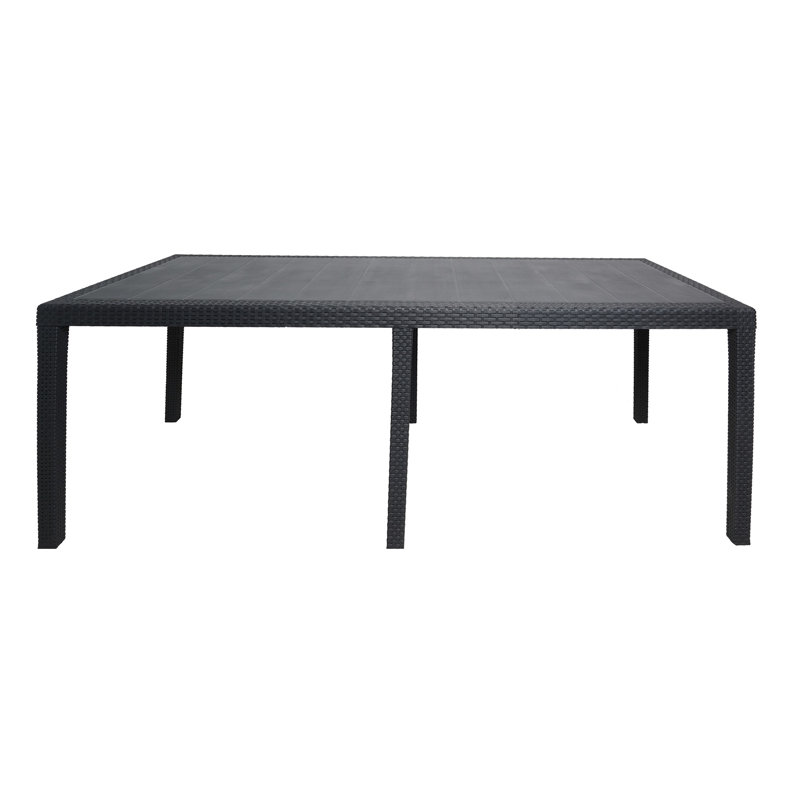 Outdoor Table Roma, Rectangular Extendable Dining Table, Rattan Effect Garden Table, 150X90H72 Cm, Anthracite