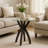  Montana Criss Cross Base Glass Top Table in Brown-1278861939