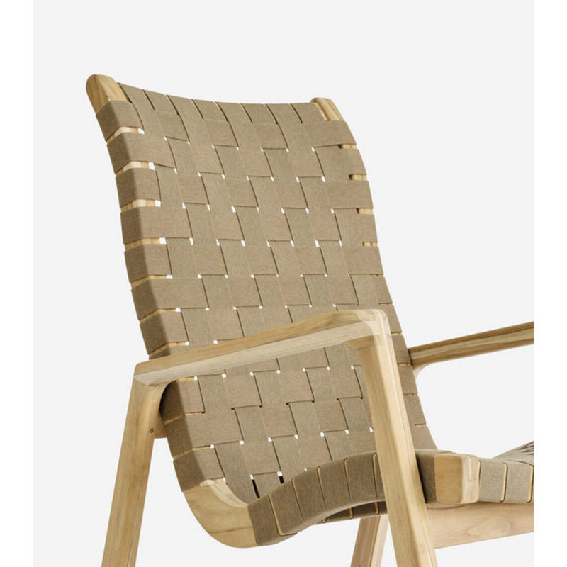 Arenal Teak Outdoor Rocker Chair, Sealed/Beige Outdoor Straps