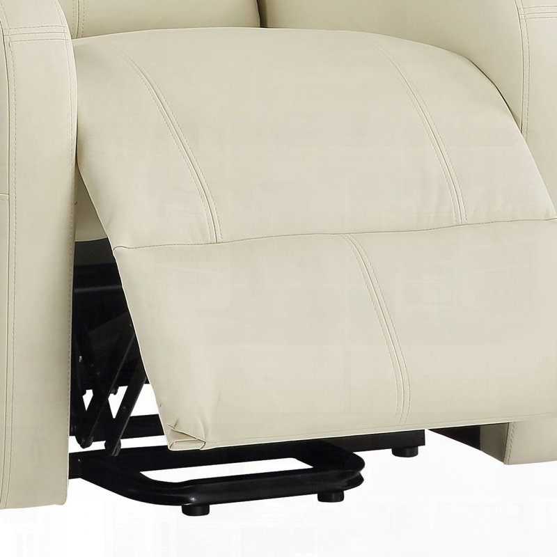 Synthetic Leather Power Motion Recliner with Lift, Beige