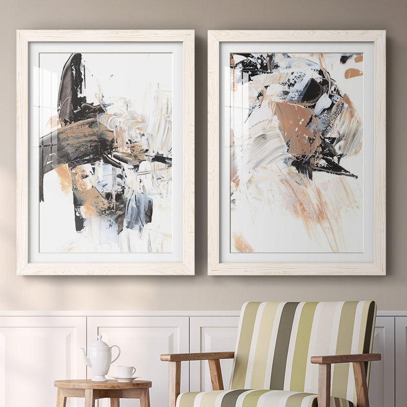 " Ruckus I " 2 - Pieces, White Framed, 27.5" H x 75" W x 1.5" D