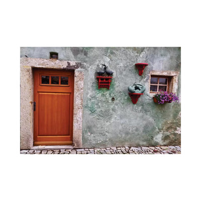 " Weathered Wall With Wood Door " by Susan Vizvary