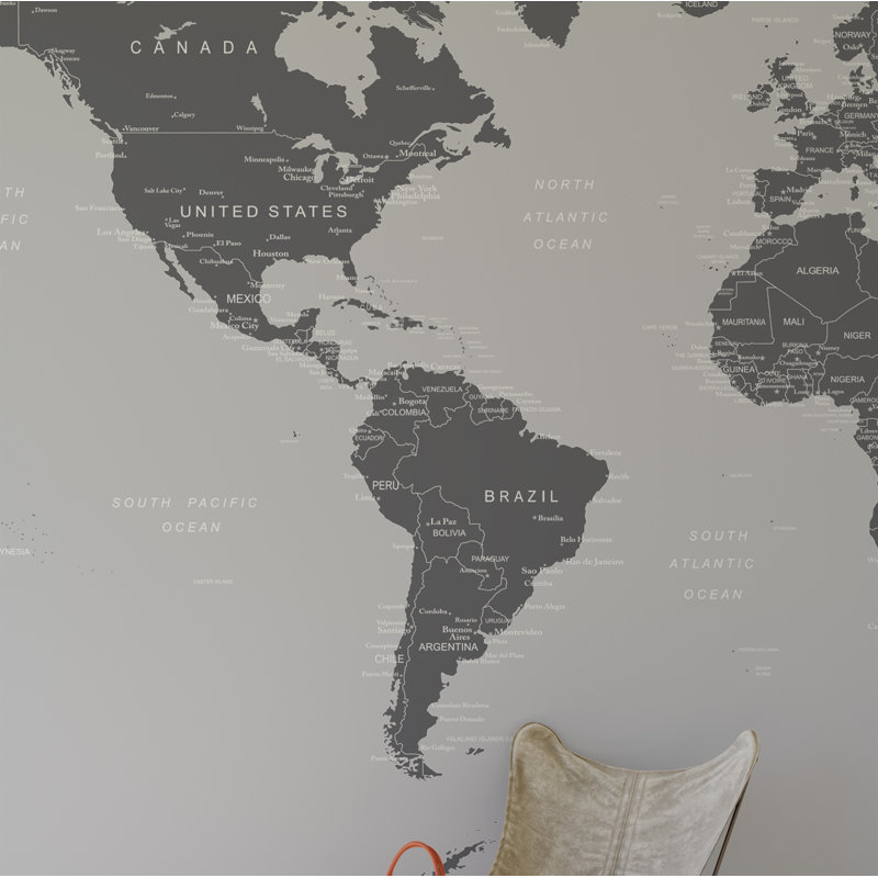 Panneau mural Caskey World Map L 9 pi x l 192 po